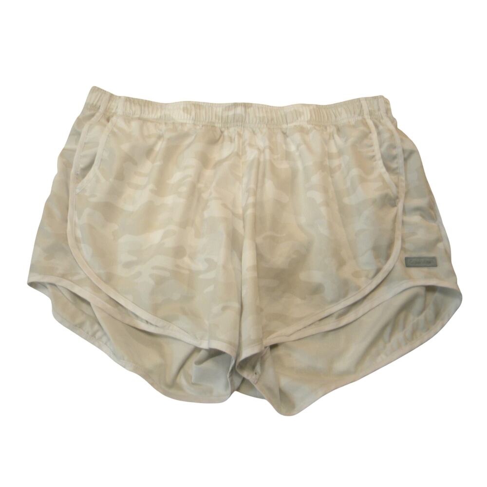 Calvin Klein Running Shorts Women's Camo White Gray Casual Draw String Size XXL‎